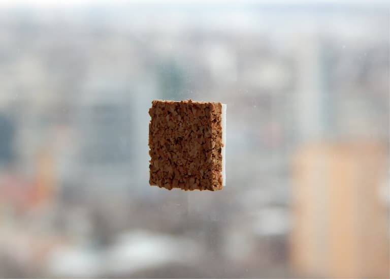 cork on window